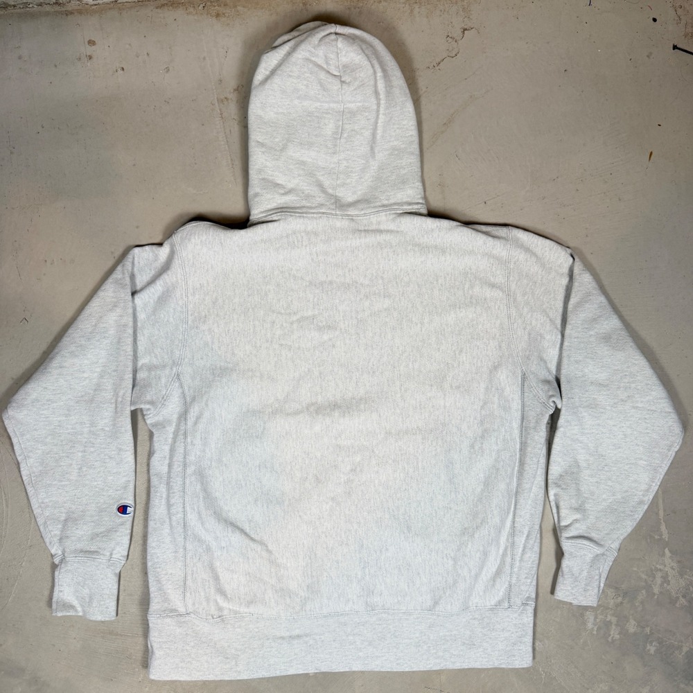 Champion‎ Reverse Weave Hoodie Mens Large Gray Heavyweight Fleece Sweatshirt - Picture 3 of 5